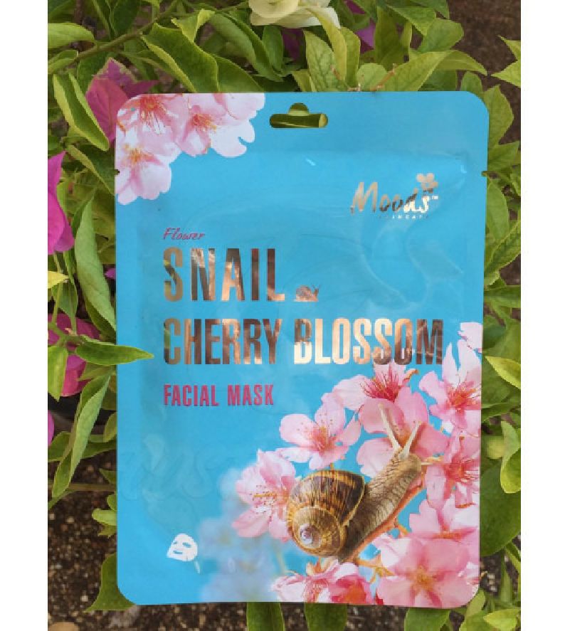moods snail cherry blossom facial mask